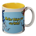 White with Yellow Interior C Handle Mug - 11 oz.